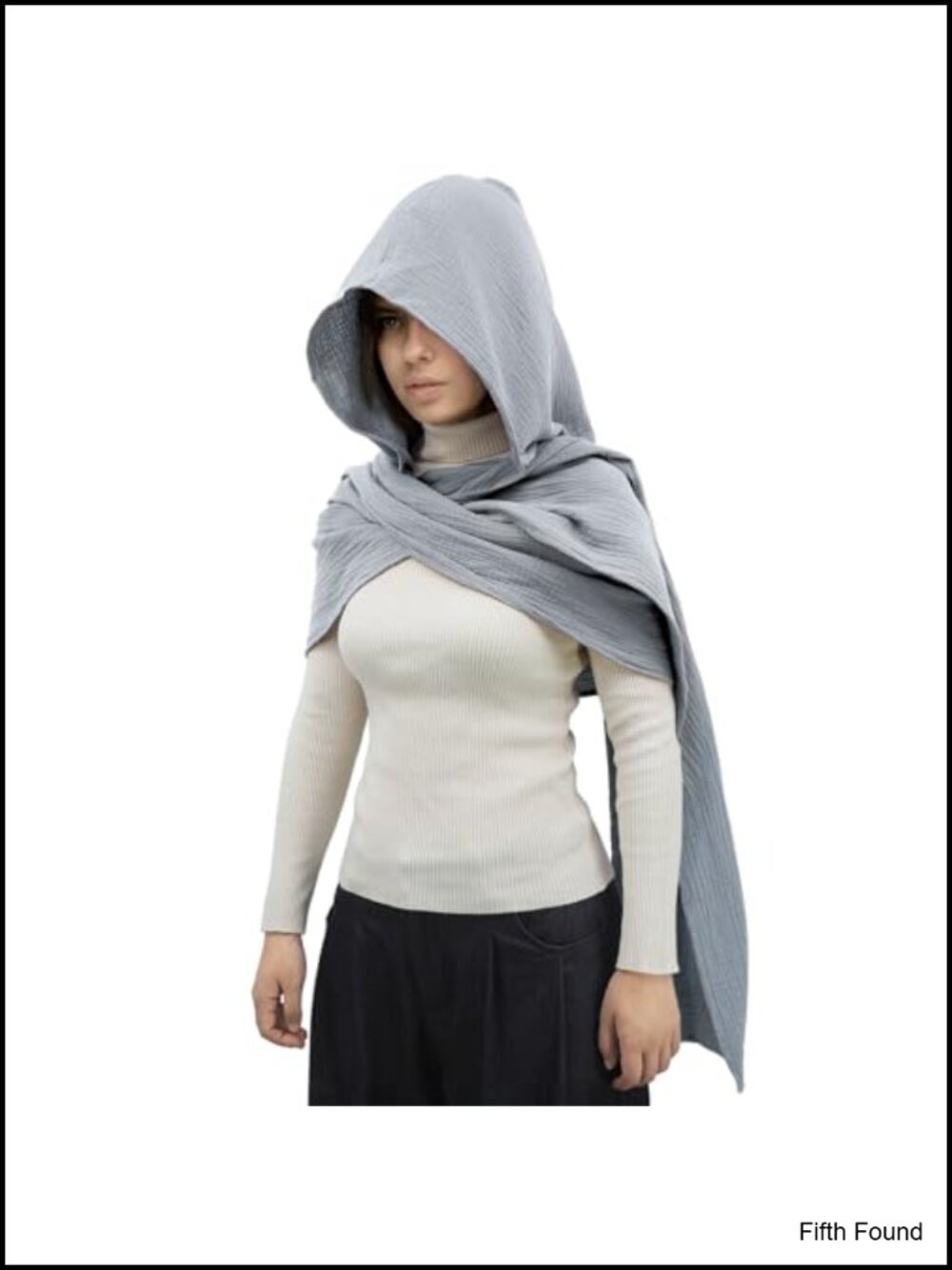 Linen Cotton Hooded Cowl Scarf Medieval Goth Cape Wrap